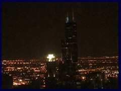 Sears Tower by night seen from John Hancock